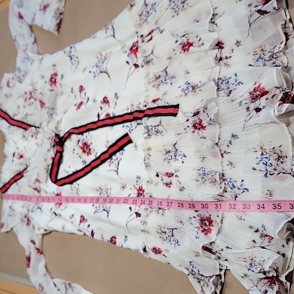 Storets White and Red Midi Dress with Ruffle Details - Picture 10 of 14